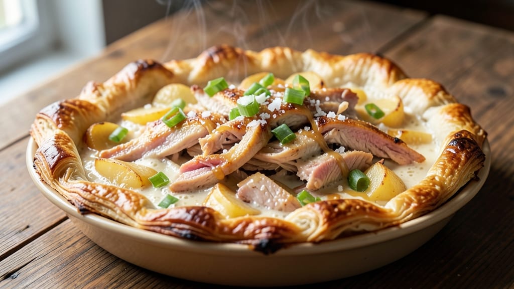 Baked Potato Chicken Pot Pie Recipe: Flaky Crust Hugs Savory Gravy and Tender Chicken