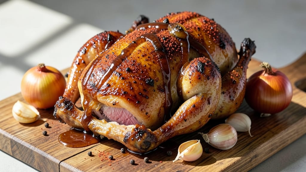 Barbecue Roast Chicken Recipe: Smoky Crisp Skin and Juicy Centers