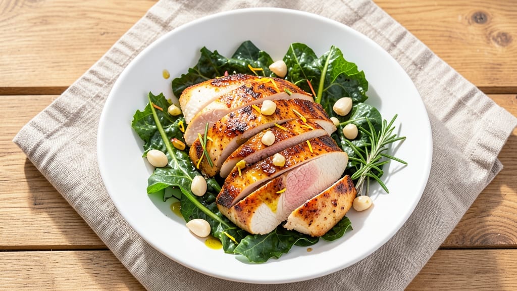 Baked Chicken Breast and Kale Recipe: Herb-Infused Crisp Skin and Earthy Kale Bites