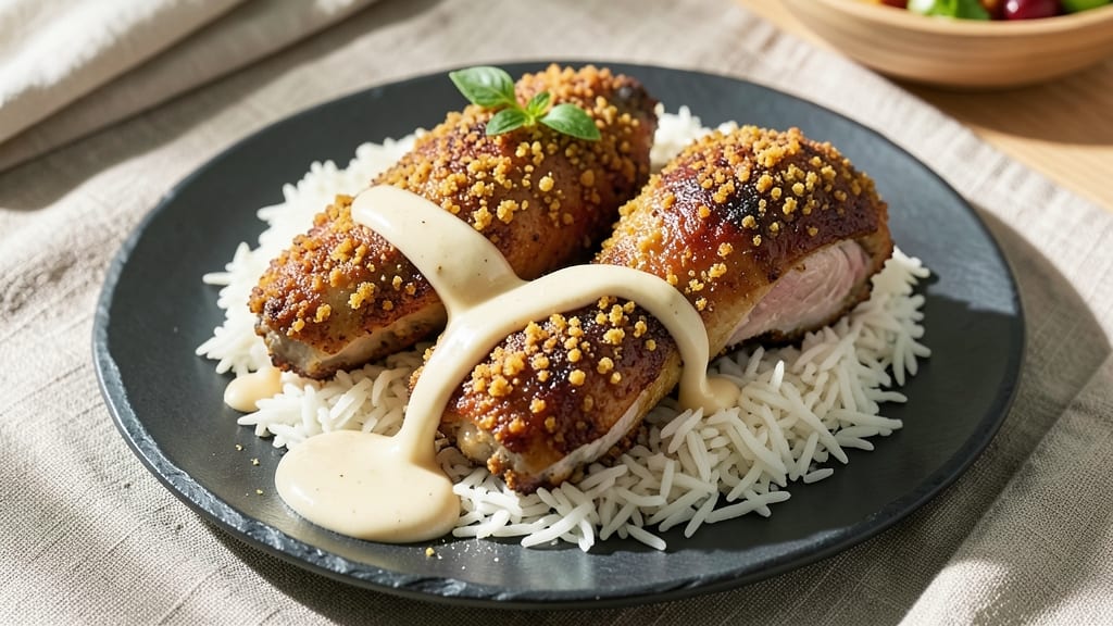 Baked Chicken Recipe With Mayonnaise and Bread Crumbs: Buttery Crisp Crust, Juicy Centers