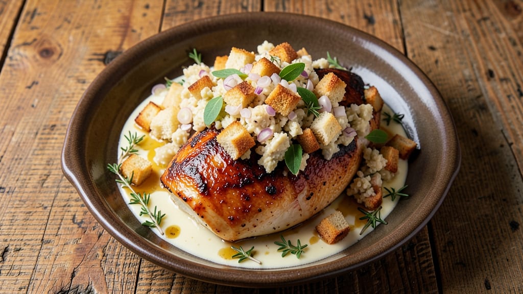 Baked Chicken Breast With Stove Top Stuffing Recipe: Juicy Stuffed Centers and Crispy Top
