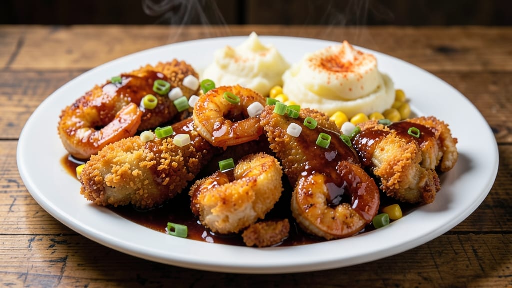Applebee's Bourbon Chicken and Shrimp Copycat Recipe: Triple-Crusted Crunch With Buttery Gravy