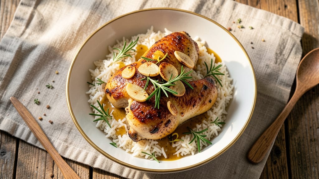 Baked Chicken Over Rice Recipe: Crispy-Topped Comfort in One Pan