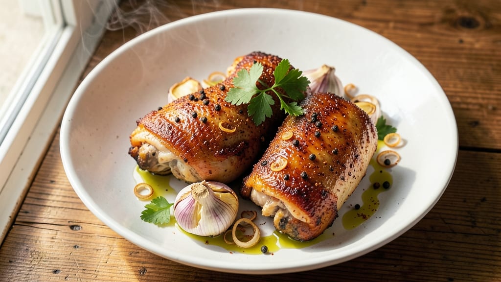 Bobby Flay's Chicken Thigh Recipe: Crispy-Skinned, Smoky-Garlic Glaze Magic