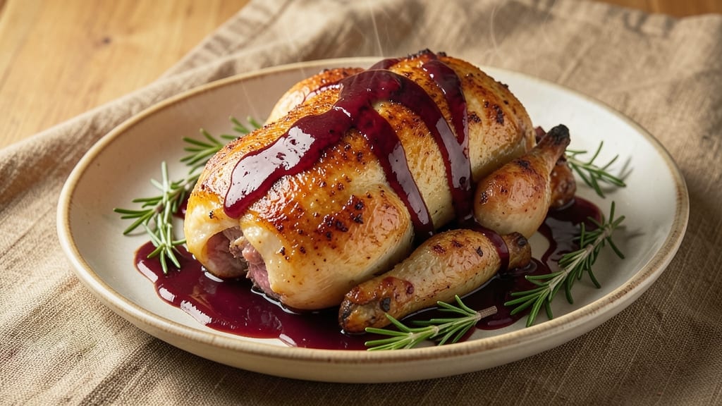 Balsamic Roast Chicken Recipe: Glazed Caramelized Skin and Juicy Centers
