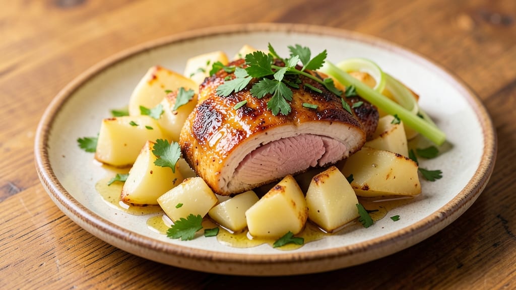 Chicken and Canned Potatoes Recipe: Celery-Vinegar Crispy Bites With Juicy Centers