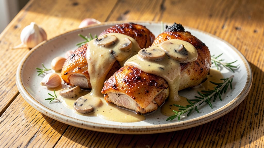 Baked Chicken Thighs With Mushrooms Recipe: Earthy Umami Roast With Crispy Skin